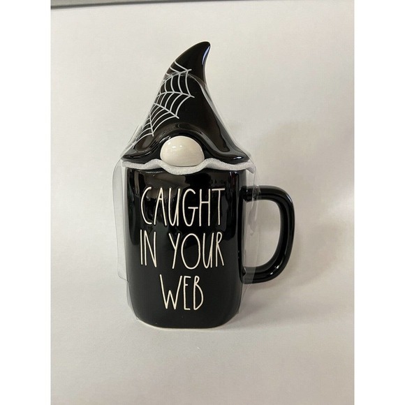 Rae Dunn Halloween Caught In Your Web Gnome Figural Mug In Black - Picture 1 of 4